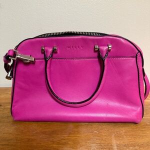 Milly Leather Satchel - Hot Pink